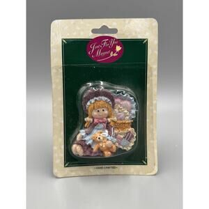 Vintage Kmart Just For You Girl Holding Teddy Bear Magnet Matrix Industries